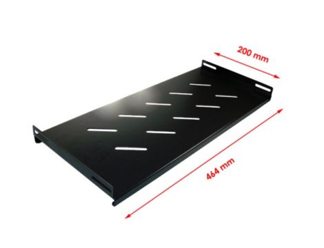 Półka stała 19" 1U głębokość 200mm s grafit RAL900 - 2