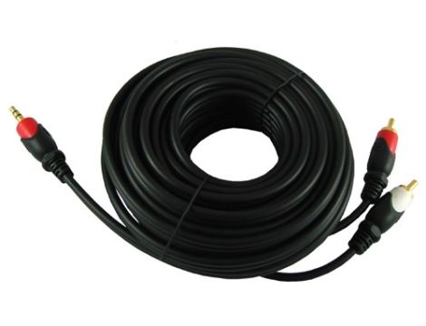 Kabel Jack3,5st-2RCA campari złoty 10m -