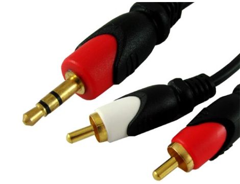 Kabel Jack3,5st-2RCA campari złoty 10m - - 2