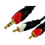 Kabel Jack3,5st-2RCA campari złoty 10m - - 3
