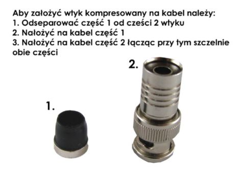 Wtyk BNC kompresowany na RG6 op/10 - 2