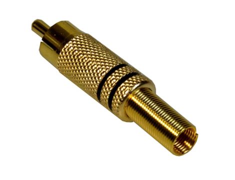 Wtyk RCA 6mm złoty metal czarny - 2