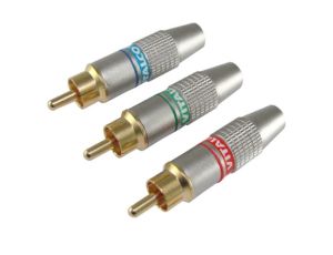Wtyk RCA Vitalco złoty metal --