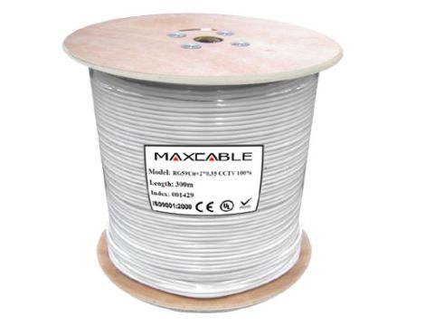 Przewód RG59+2*0,35mm CCTV 100%  300m MAXCABLE - 3