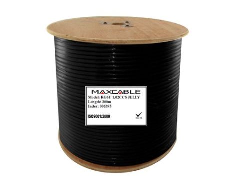 Przewód RG6U 1,02CCs żelowany czarny 305m MAXCABLE - 3