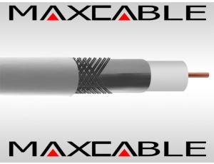 Przewód RG6U 1,02Cu żelowany biały 300m MAXCABLE