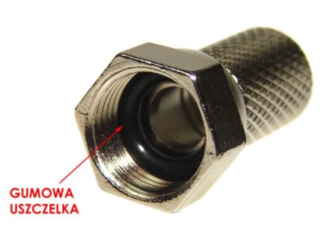 Wtyk F RG6 22mm z uszczelką - 3