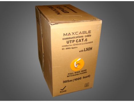 Przewód UTP6 drut Cu  LSOH 305m  MAXCABLE - 2
