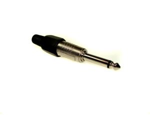 Wtyk Jack 6,3 mono nikiel guma czarna