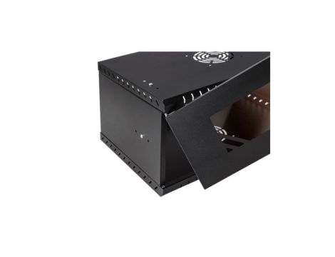 Szafa rack 19"  4U wisząca 450mm RAL9004 drzwi szk - 5