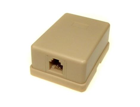 Puszka natynkowa 1*RJ11 6P4C zatrzaskowa --