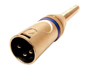 Wtyk XLR 3p z odgiętką niebieski --