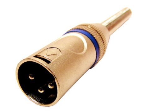 Wtyk XLR 3p z odgiętką niebieski --