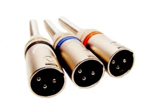 Wtyk XLR 3p z odgiętką czerwony --