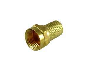 Wtyk F RG6 18mm złoty --