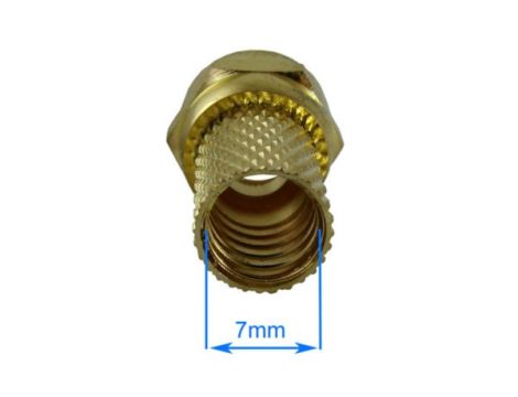 Wtyk F RG6 18mm złoty -- - 3