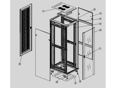Szafa rack 19" 37U stojąca 600x1000 drzwi metalowe - 2