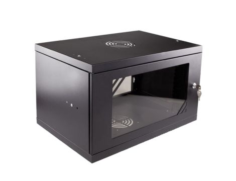 Szafa rack 19"  6U wisząca 525x350 RAL9004 drzwi s