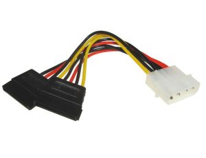 Kabel wewnętrzny do dysku HDD 2x SATA Molex 0,15m