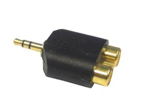 Redukcja wt.Jack 3,5stereo/2*gn.RCA plastik złota