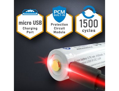 Akumulator 18650 3,7V 3200mAh Li-ion z ładowarką m - 8