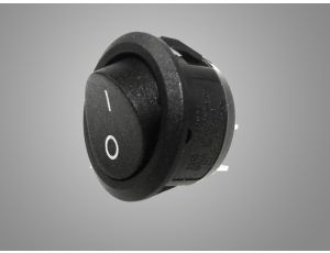 Przełącznik kołyskowy okrągły czarny 250V/6A