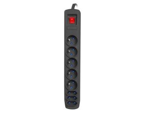Listwa przepięciowa 8 gniazd 1,5m czarna ARMAC R8