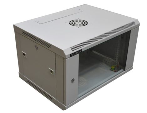 Szafa 19" wisząca ZETA  6U 600x450 RAL7035 szkło