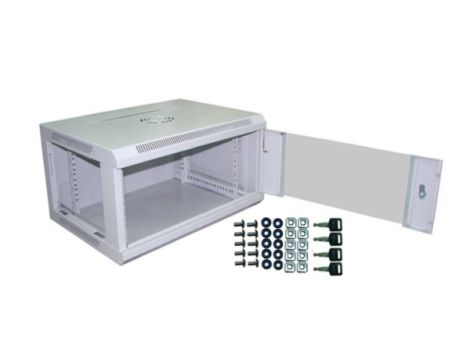 Szafa 19" wisząca ZETA  6U 600x450 RAL7035 szkło - 2