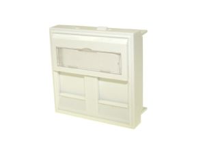 Mocowanie 2x z klapką do keystone 45x45mm białe