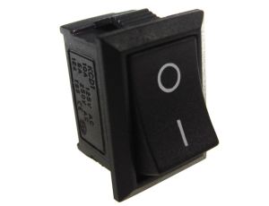 Przełącznik kołyskowy czarny 230V/6A 2pin