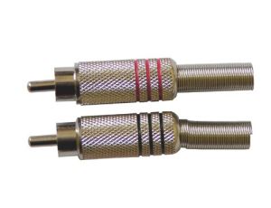 Wtyk RCA metal duży 3 paski ---
