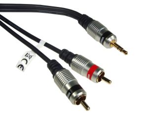 Kabel Jack3,5st-2RCA Digital  5,0m złote Bliste --