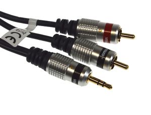 Kabel Jack3,5st-2RCA Digital  1,0m złote
