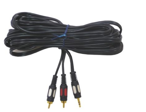 Kabel Jack3,5st-2RCA łezka złoty 20m