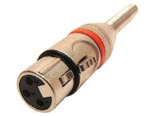 Gniazdo XLR 3p z odgiętką czerwone