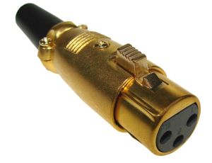 Gniazdo XLR 3p metal złote