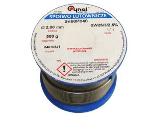 Cyna 2,00/500g Sn60Pb40 z topnikiem Cynel --