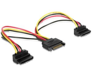Kabel wewnętrzny do dysku SATA- 2x SATA 0,15m kąto