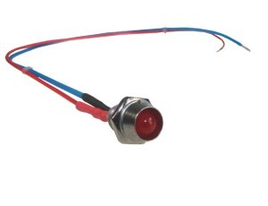 Kontrolka LED 5mm 12V czerwona z przewodem --