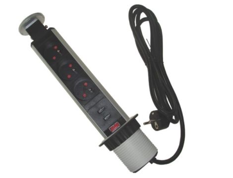 Listwa zasilająca COLUMN KZ 3 gniazda + 2*USB 2m - 3