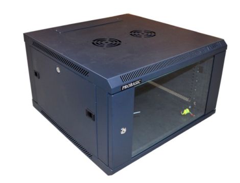 Szafa 19' wisząca ZETA  6U  600x600 RAL9004 szkłod