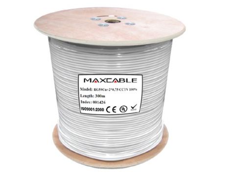 Przewód RG59+2*0,75mm CCTV 100%  300m MAXCABLE - 4