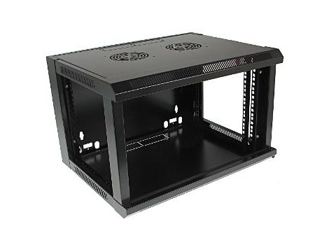 Szafa rack 19"  6U wisząca 600x450 RAL9004 drzwi s - 3
