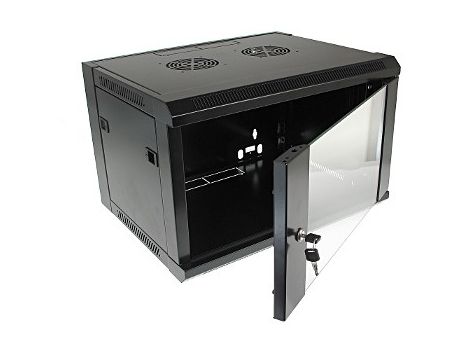 Szafa rack 19"  6U wisząca 600x450 RAL9004 drzwi s - 4
